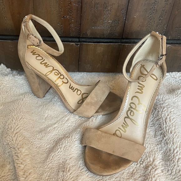 Sam Edelman Shoes - Sam Edelman Yaro Block Heel Suede Tan Shoes Size 7